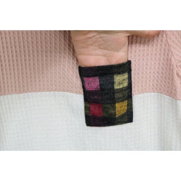 Miss 2 Day Waffle Knit Long Sleeve Top-Mixed Prints-Size Medium - Picture 4 of 10